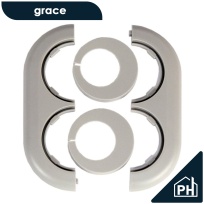 Розетта двойная Grace - Серый
