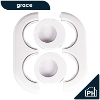 Розетта двойная Grace - Белый